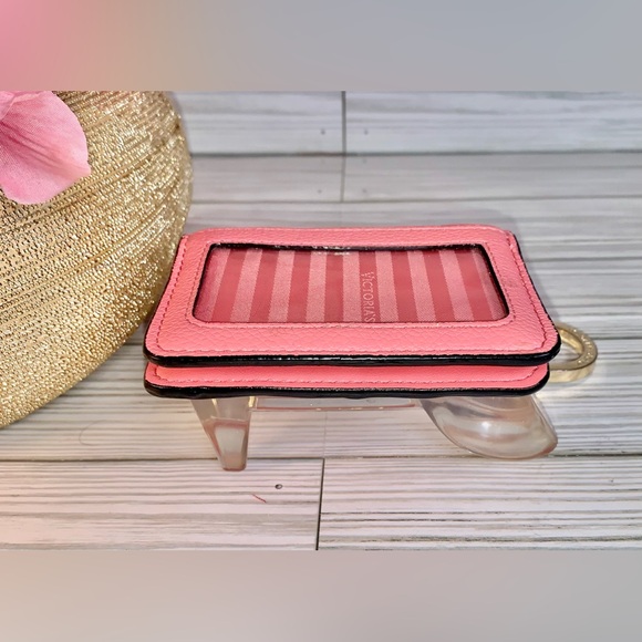 SoldVictorias Secret Matching Crossbody Handbag & Bifold Keychain Wallet Salmon - Picture 11 of 14